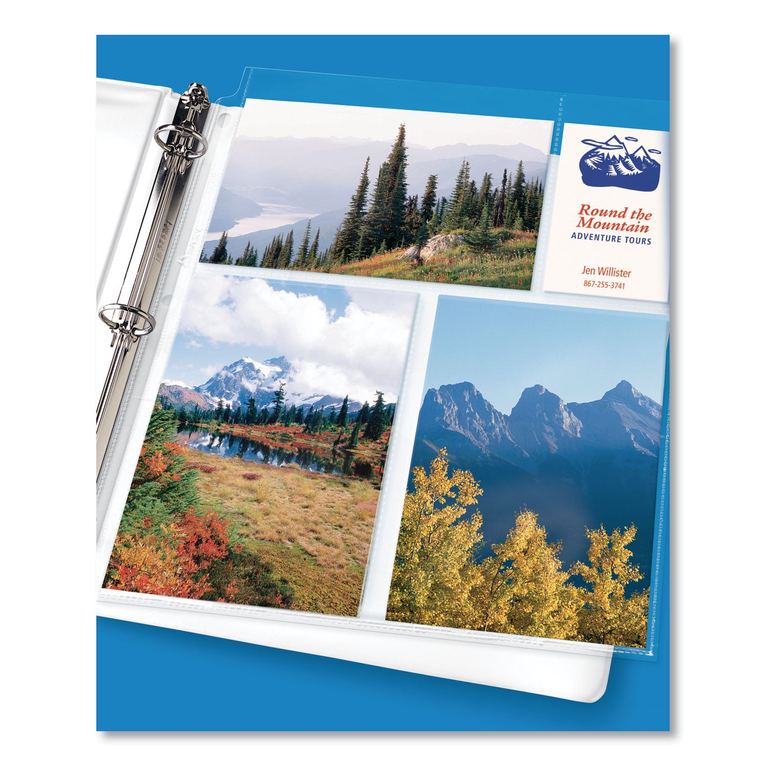 Photo Storage Pages for Six 4 x 6 Mixed Format Photos, 3-Hole Punched, 10/Pack - 