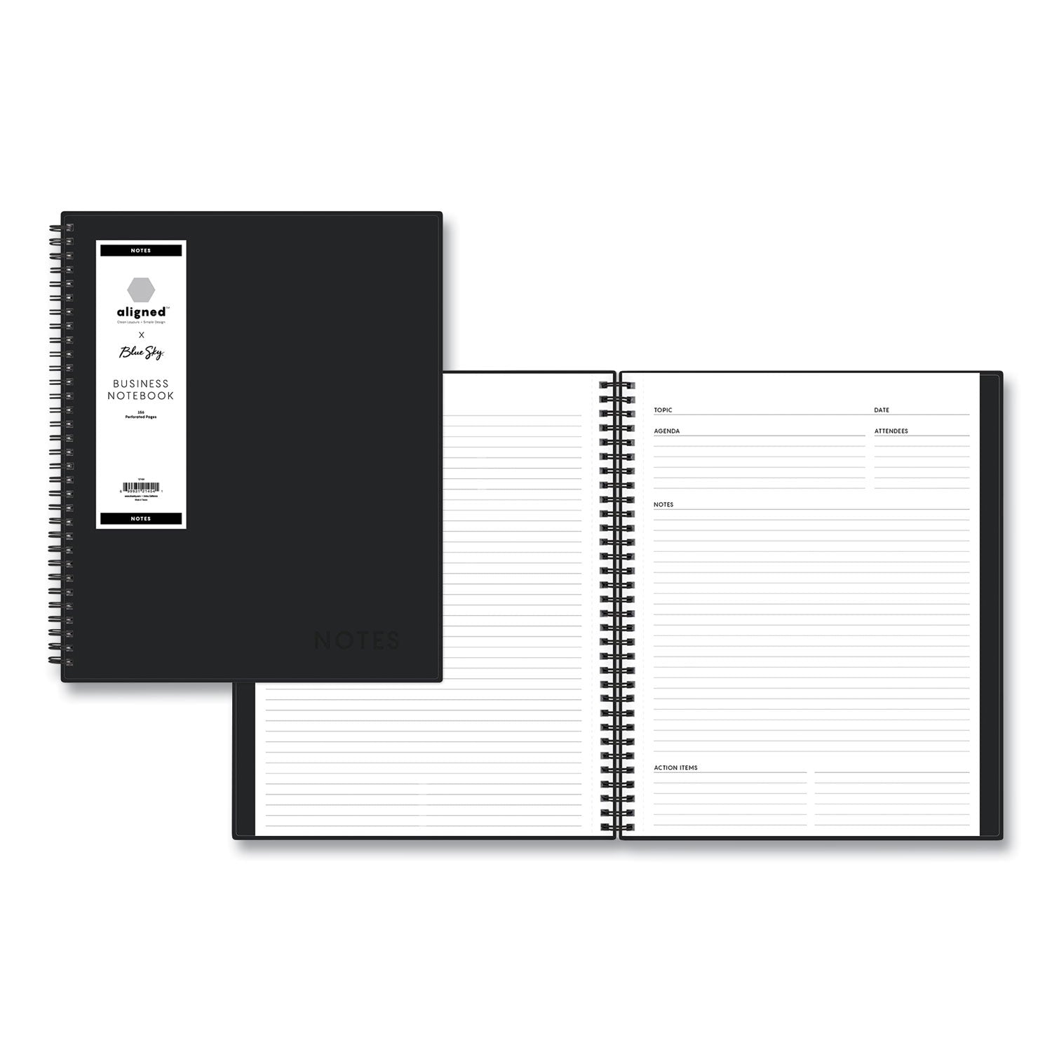 aligned-business-notebook-1-subject-meeting-minutes-notes-format-with-narrow-rule-black-cover-78-11-x-85-sheets_bls121454 - 1