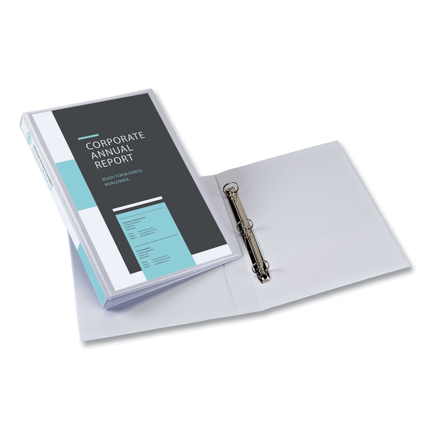 Legal Durable View Binder with Round Rings, 3 Rings, 1" Capacity, 14 x 8.5, White
