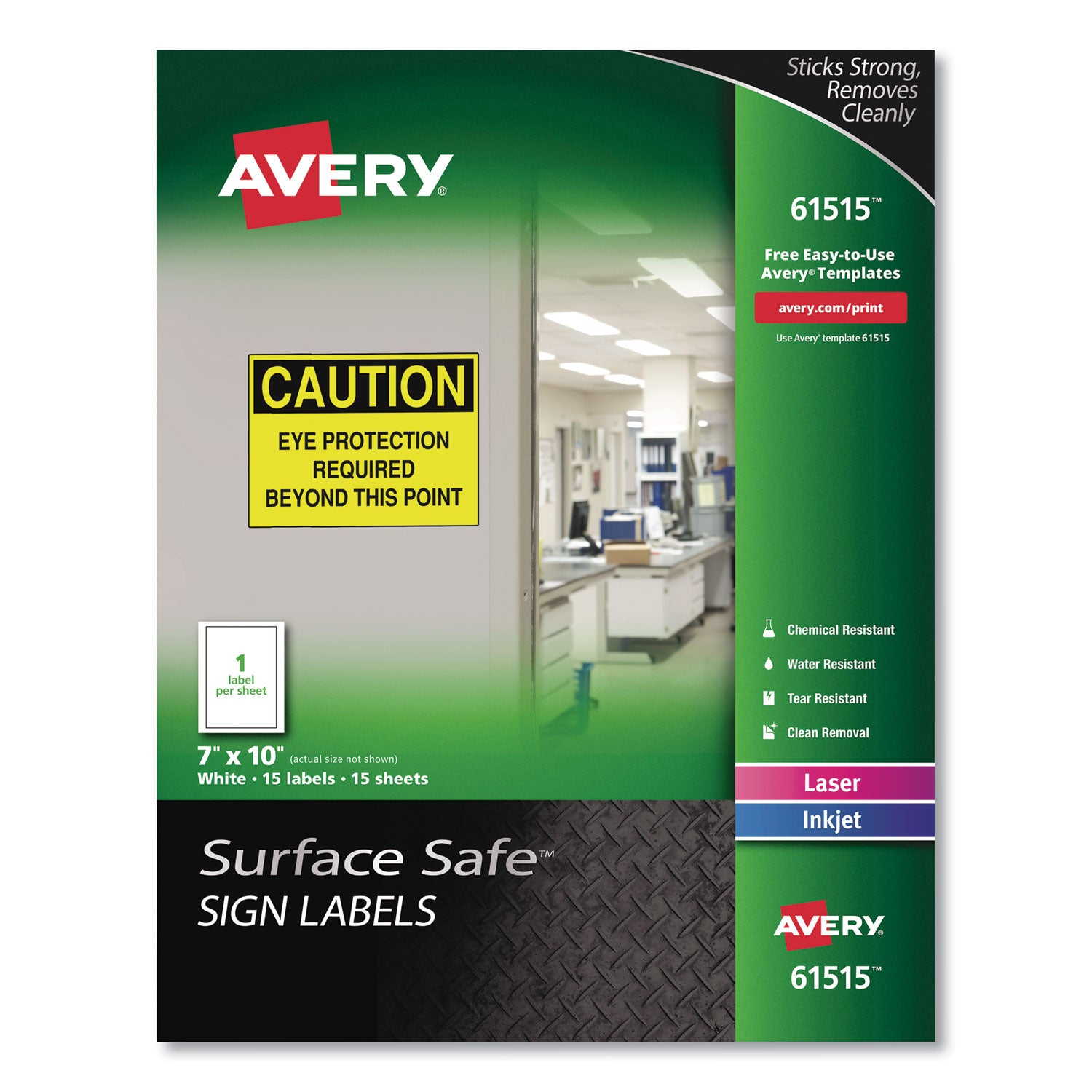 surface-safe-removable-label-safety-signs-inkjet-laser-printers-7-x-10-white-15-pack_ave61515 - 1