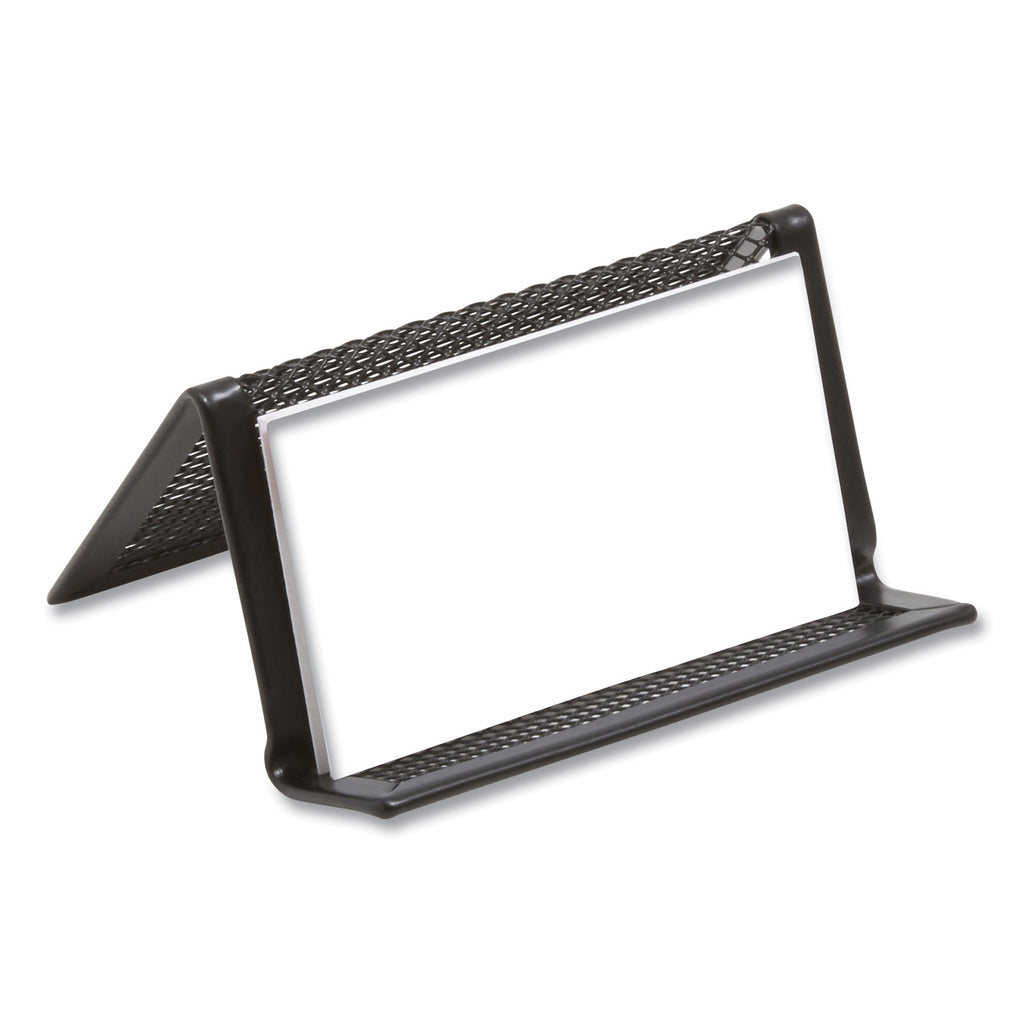 One Compartment Business Card Holder, Holds 50 Cards, 3.07 x 0.15 x 4.4, Metal, Black