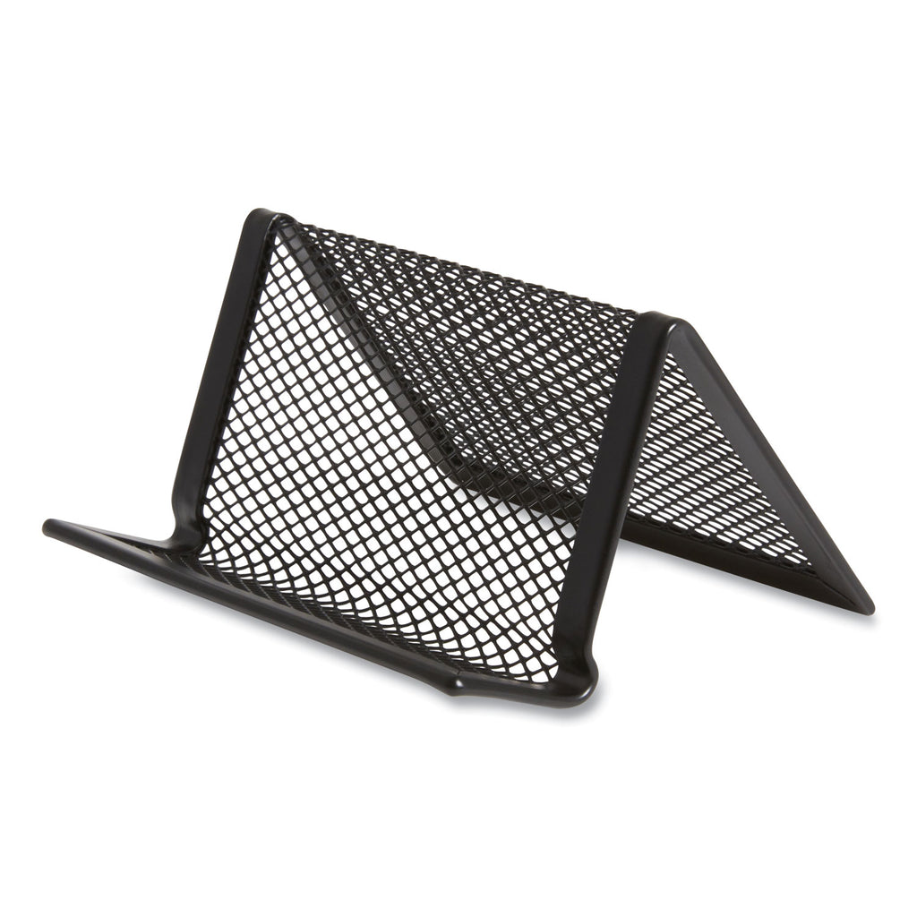 One Compartment Business Card Holder, Holds 50 Cards, 3.07 x 0.15 x 4.4, Metal, Black