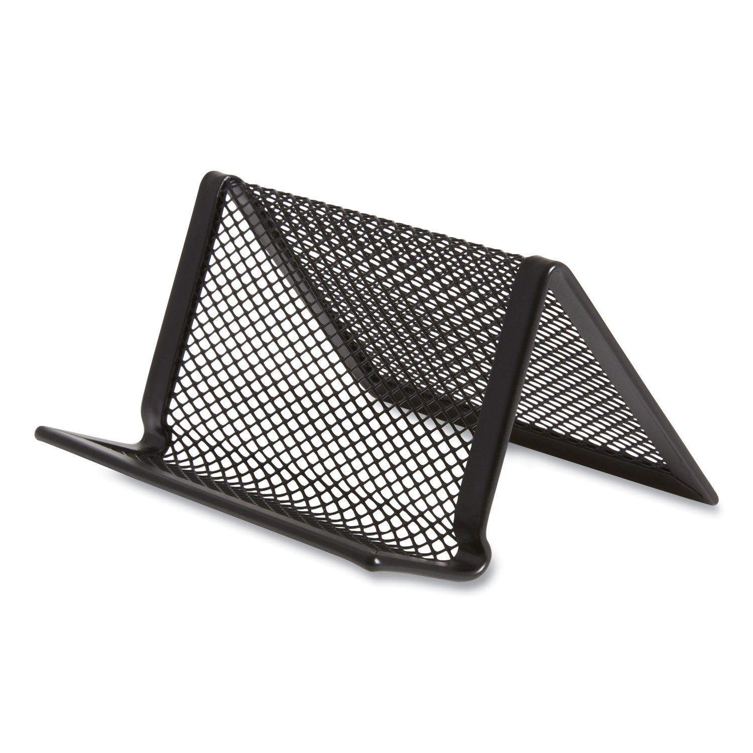 One Compartment Business Card Holder, Holds 50 Cards, 3.07 x 0.15 x 4.4, Metal, Black