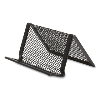 One Compartment Business Card Holder, Holds 50 Cards, 3.07 x 0.15 x 4.4, Metal, Black