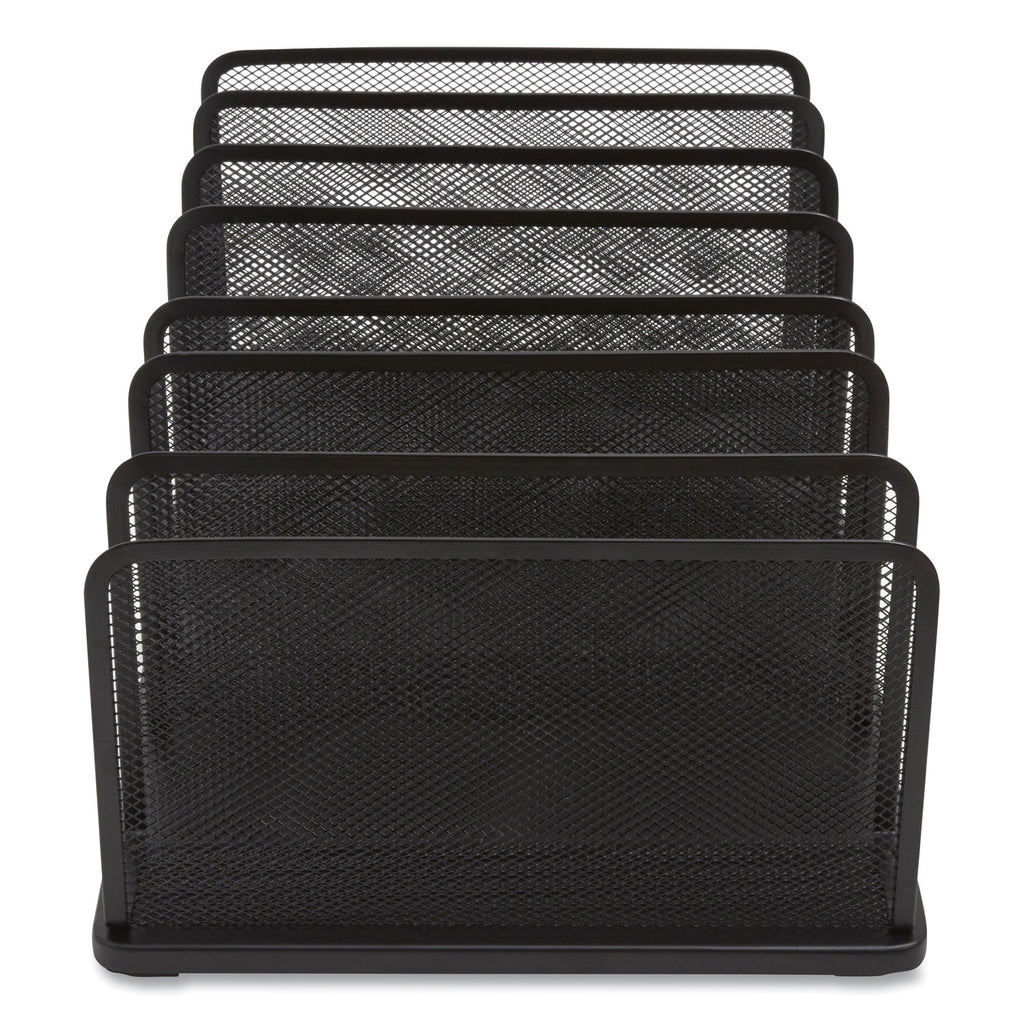 Wire Mesh Vertical Document Sorter, 7 Sections, Letter-Size, 11.65 x 20 x 6.61, Matte Black