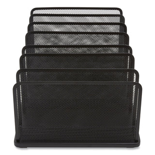 Wire Mesh Vertical Document Sorter, 7 Sections, Letter-Size, 11.65 x 20 x 6.61, Matte Black