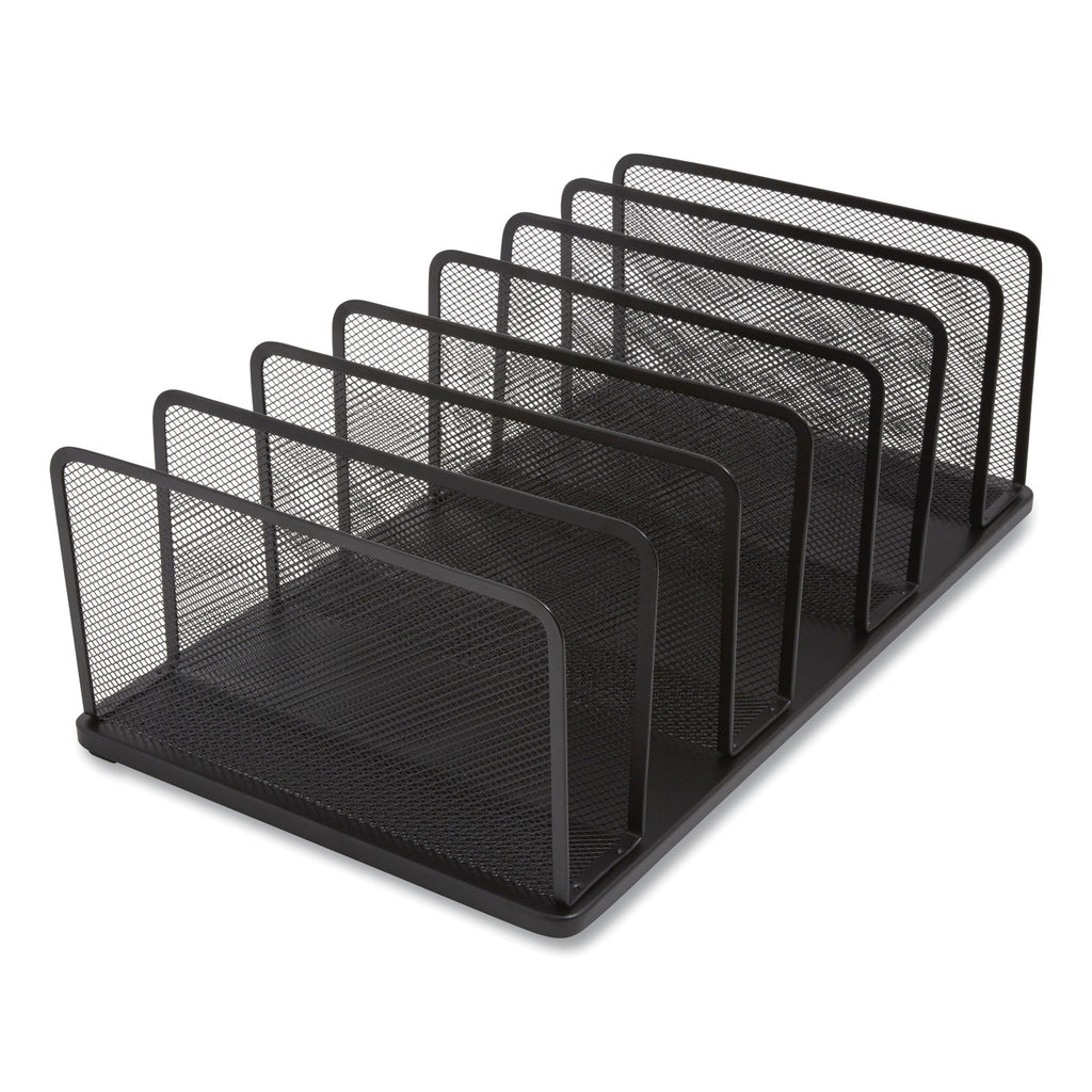 Wire Mesh Vertical Document Sorter, 7 Sections, Letter-Size, 11.65 x 20 x 6.61, Matte Black