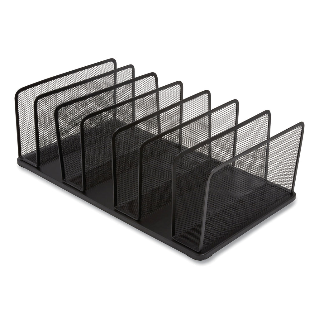 Wire Mesh Vertical Document Sorter, 7 Sections, Letter-Size, 11.65 x 20 x 6.61, Matte Black