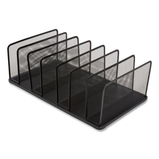 Wire Mesh Vertical Document Sorter, 7 Sections, Letter-Size, 11.65 x 20 x 6.61, Matte Black