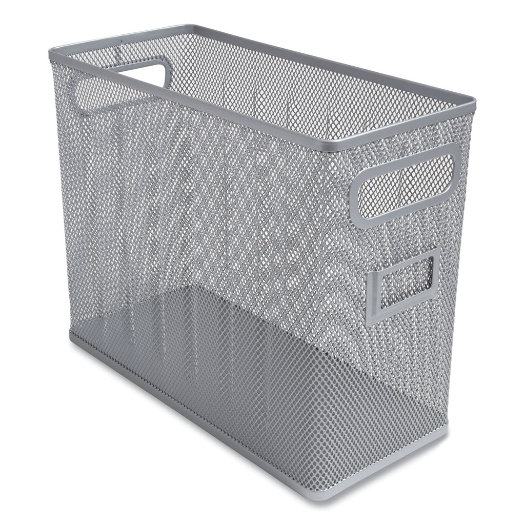 Wire Mesh Box-Style Vertical Document Organizer, 1 Section, Letter-Size, 5.79 x 12.4 x 10.16, Silver