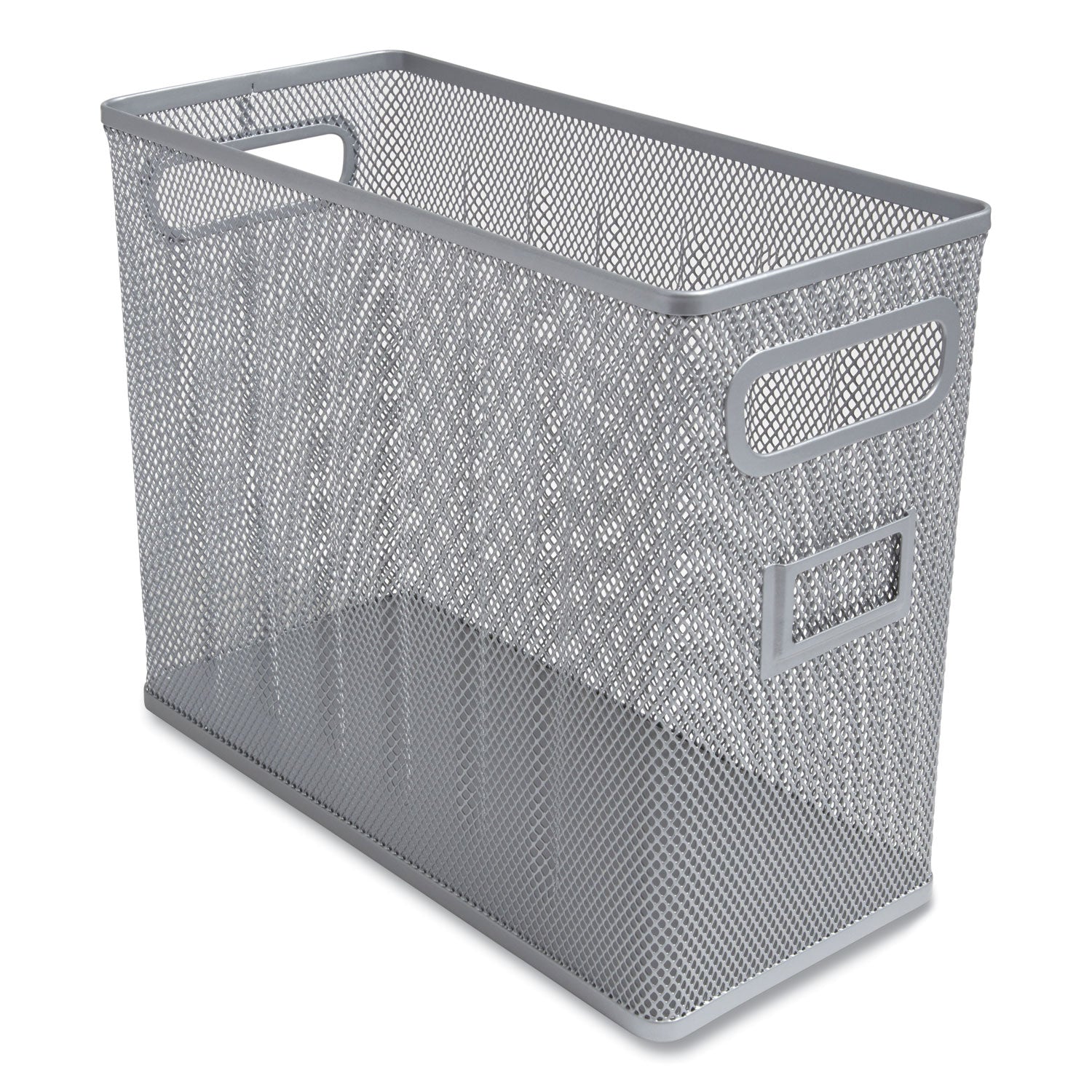 Wire Mesh Box-Style Vertical Document Organizer, 1 Section, Letter-Size, 5.79 x 12.4 x 10.16, Silver