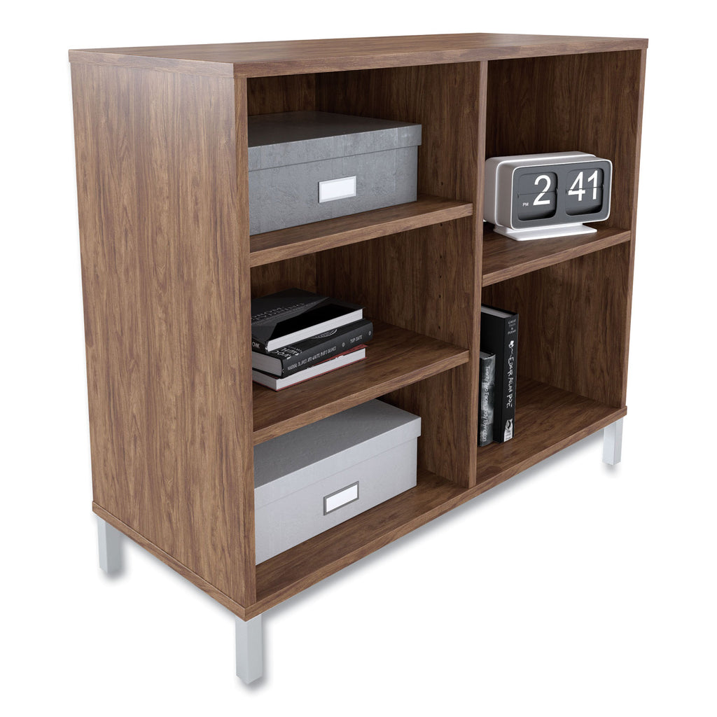 Essentials Laminate Bookcase, Five-Shelf, 36w x 15d x 31.6h, Espresso