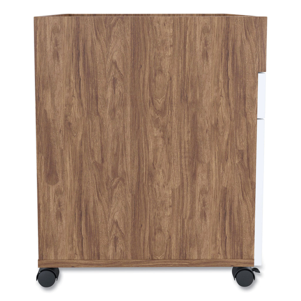 Essentials Mobile Pedestal File, Left or Right, 2-Drawers: Box/File, Legal/Letter, White/Espresso, 15.5" x 21.2" x 24.2