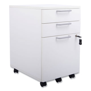 Essentials Mobile Pedestal File, Left or Right, 3-Drawers: Box/Box/File, Legal/Letter, White, 15.6" x 21.3" x 24.3