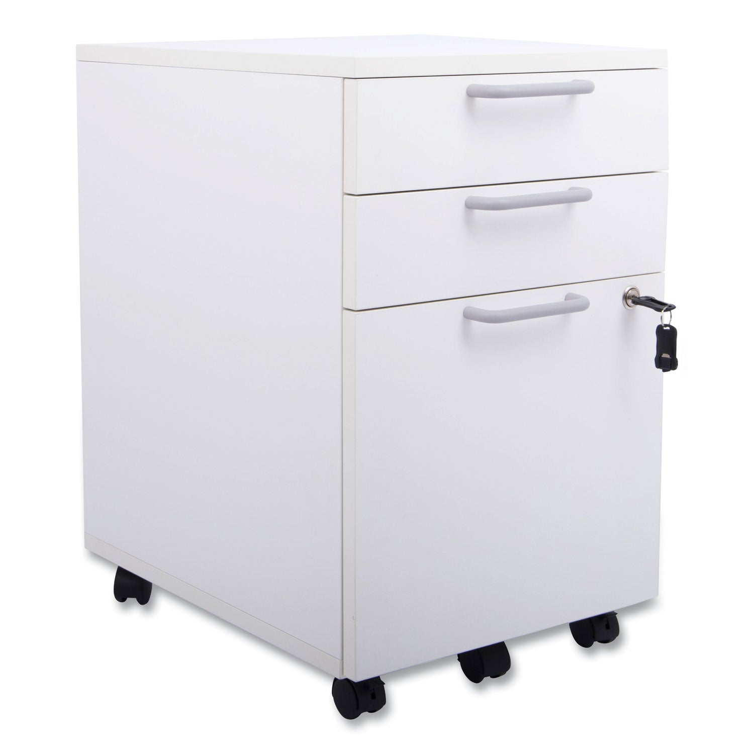 Essentials Mobile Pedestal File, Left or Right, 3-Drawers: Box/Box/File, Legal/Letter, White, 15.6" x 21.3" x 24.3