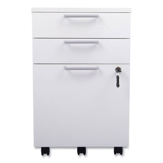 Essentials Mobile Pedestal File, Left or Right, 3-Drawers: Box/Box/File, Legal/Letter, White, 15.6" x 21.3" x 24.3