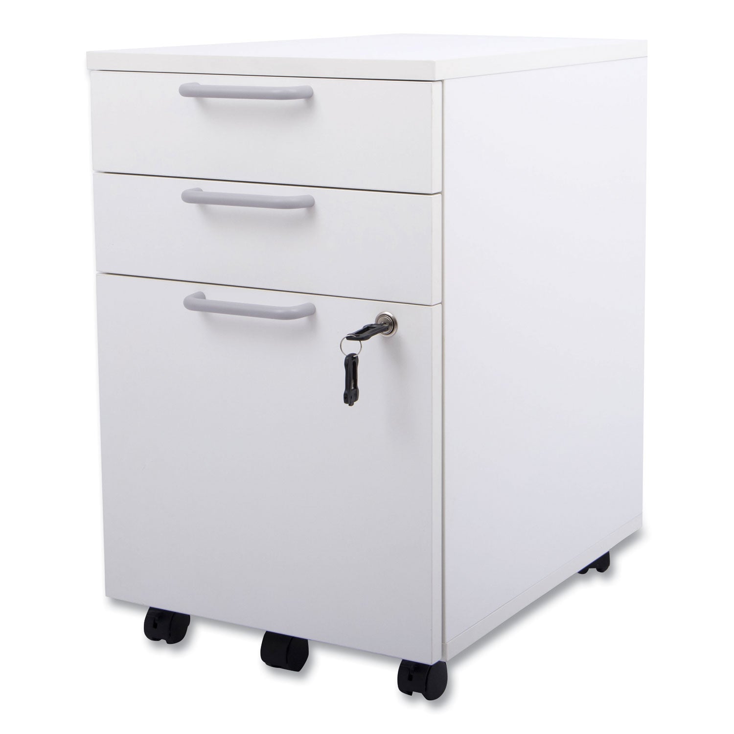 Essentials Mobile Pedestal File, Left or Right, 3-Drawers: Box/Box/File, Legal/Letter, White, 15.6" x 21.3" x 24.3