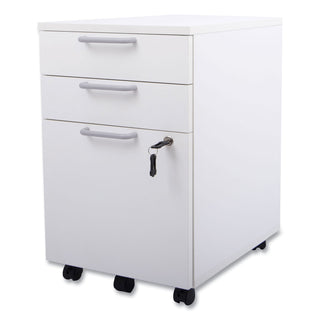 Essentials Mobile Pedestal File, Left or Right, 3-Drawers: Box/Box/File, Legal/Letter, White, 15.6" x 21.3" x 24.3