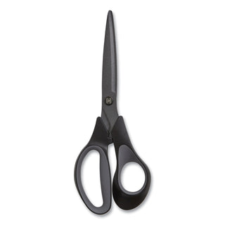 Non-Stick Titanium-Coated Scissors, 8" Long, 3.86" Cut Length, Charcoal Black Blades, Black/Gray Straight Handle