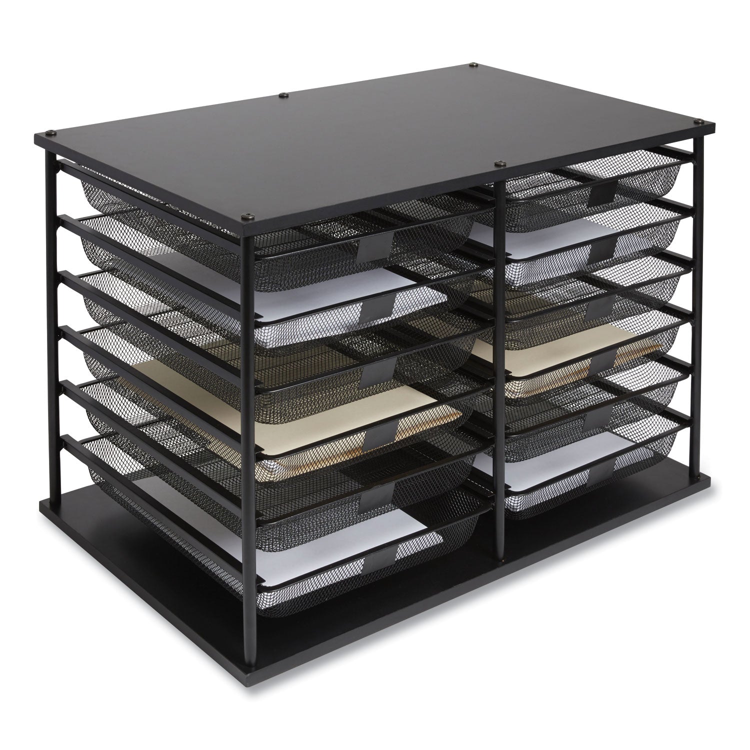 front-load-enclosed-wire-mesh-horizontal-document-organizer-12-sections-legal-size-2465-x-1559-x-163-matte-black_tud24402466 - 1