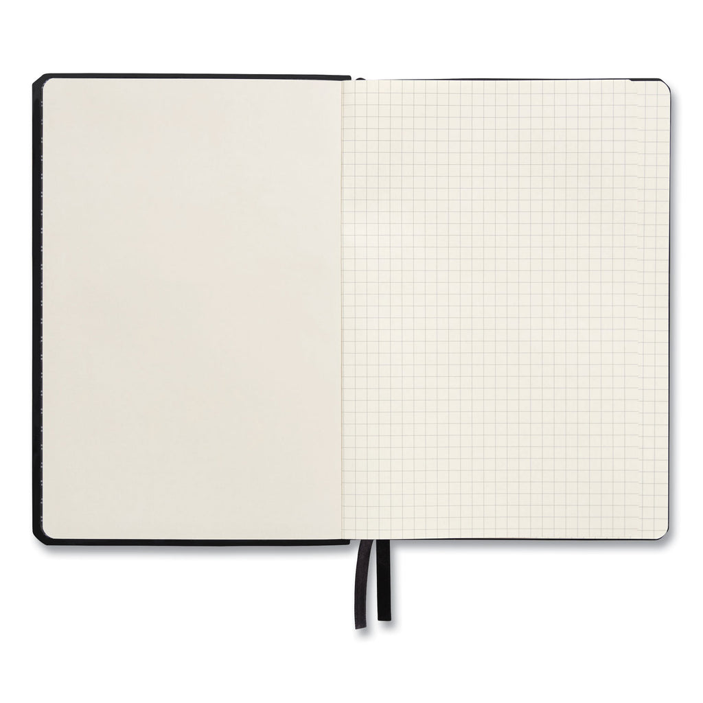 Flexible-Cover Business Journal, Elastic Closure, 1-Subject, Quadrille Rule (5 sq/in), Black Cover, (128) 8 x 5.5 Sheets