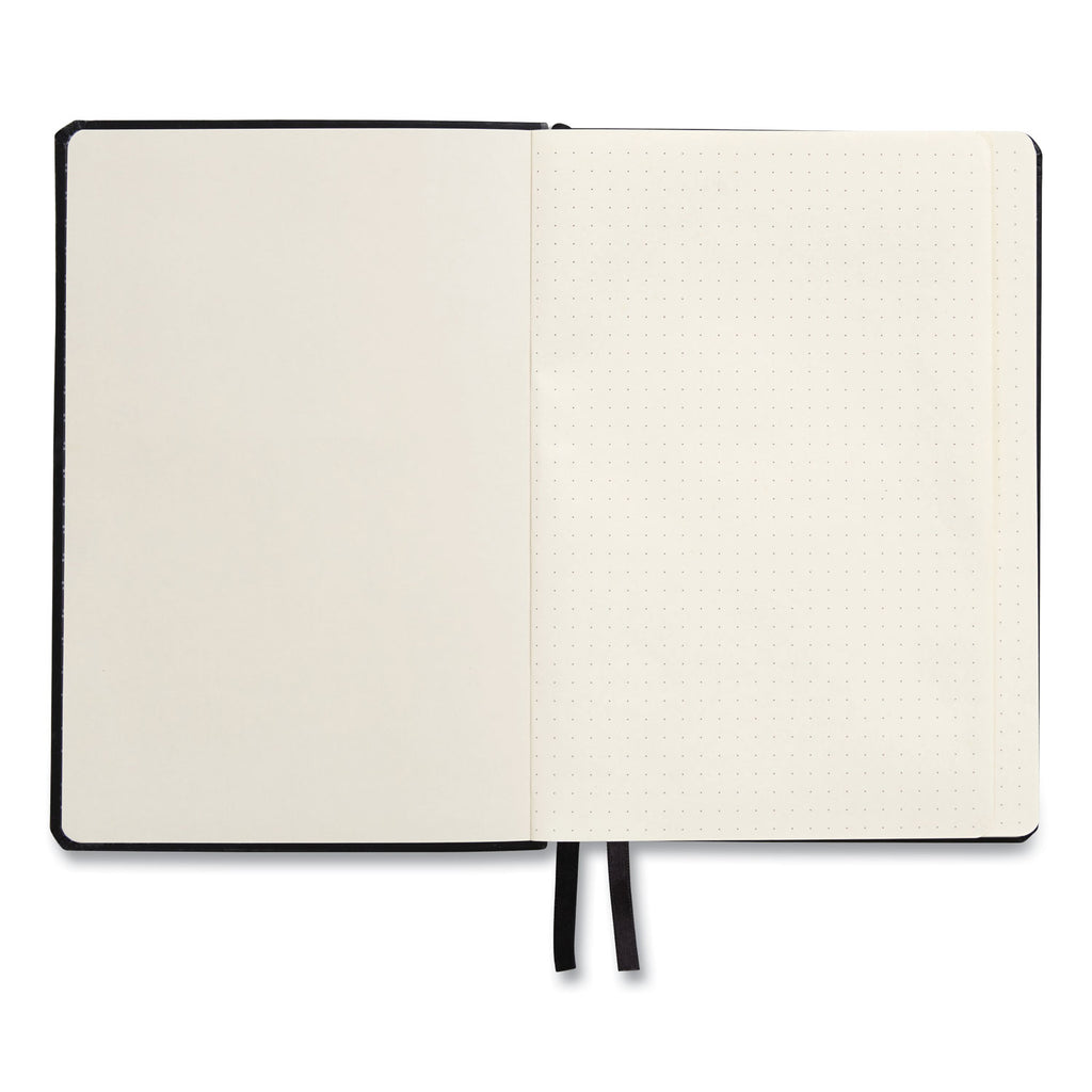 Flexible-Cover Business Journal, Elastic Closure, 1-Subject, Narrow Rule, Black Cover, (128) 8 x 5.5 Sheets
