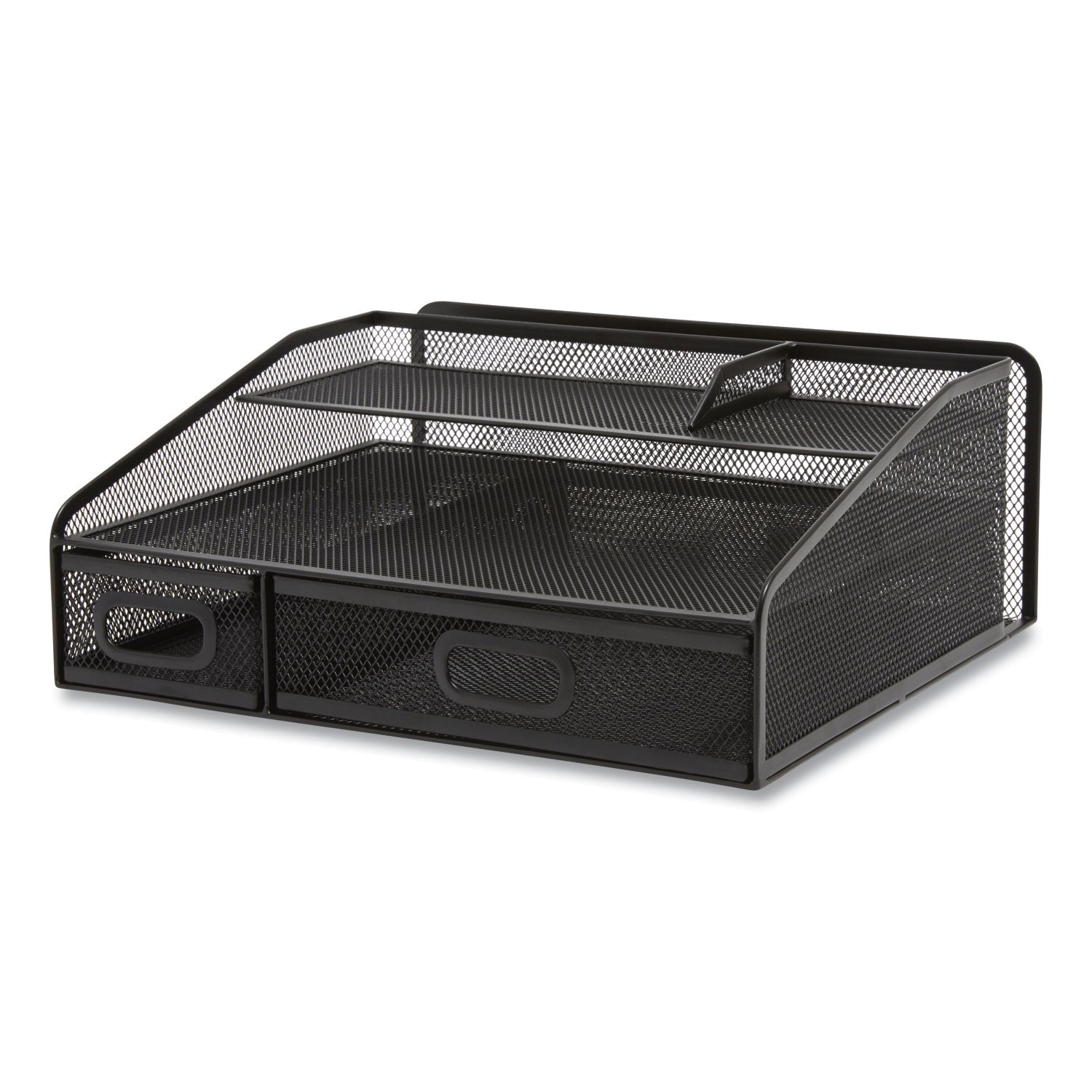 six-compartment-wire-mesh-accessory-holder-2-drawers-1291-x-1201-x-543-black_tud24402483 - 1