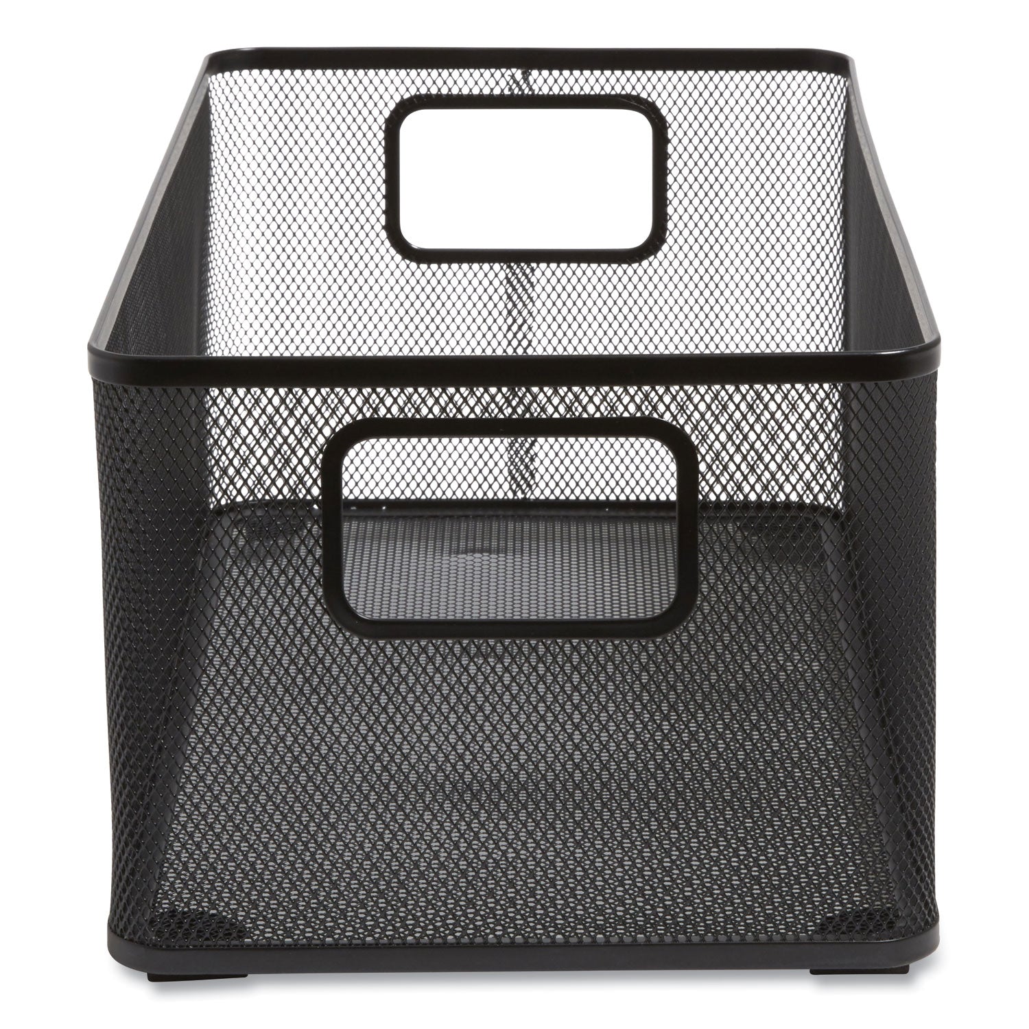 Wire Mesh Storage Box, 8.58" x 15.75" x 6.69", Black