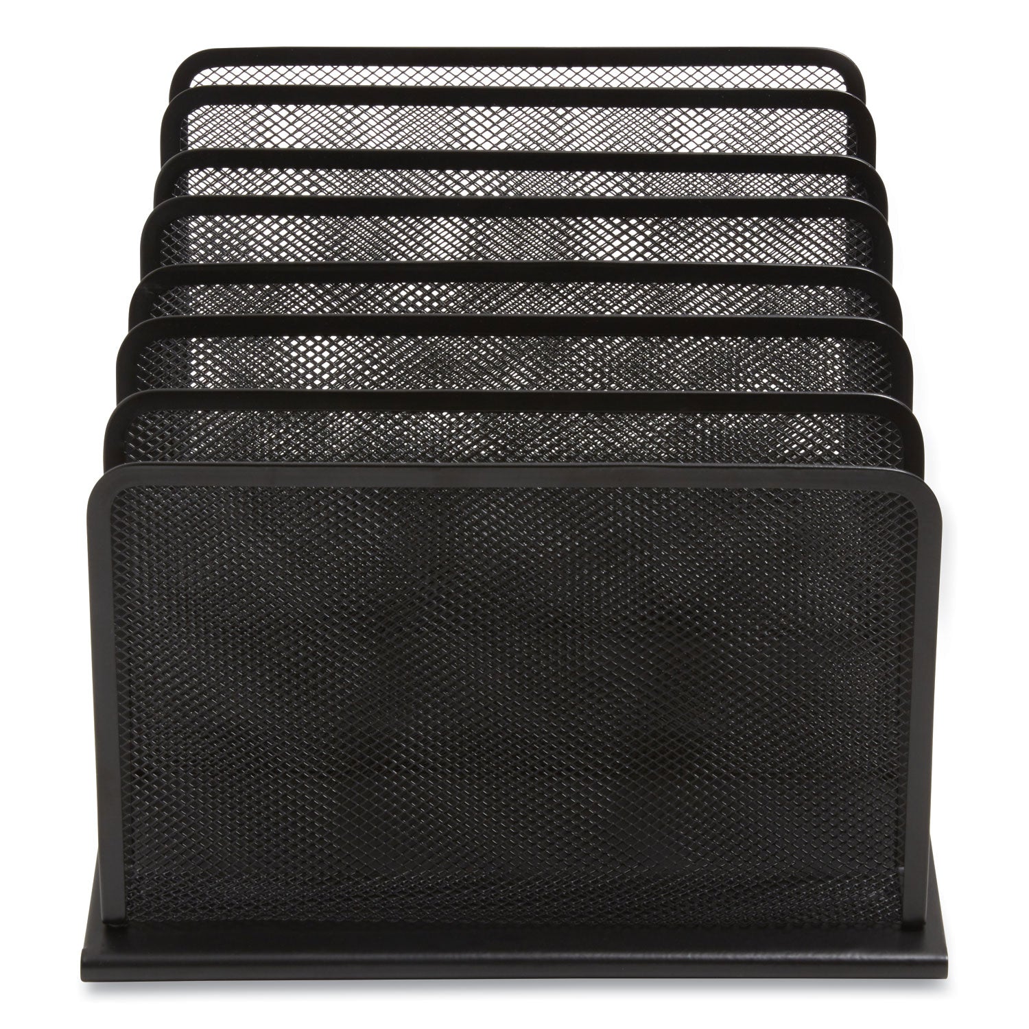 Wire Mesh Incline Sorter, Open Design, 7 Sections, Letter-Size, 11.41 x 11.41 x 11.02, Matte Black