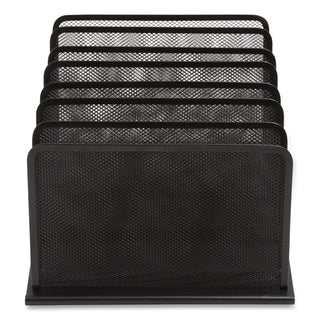 Wire Mesh Incline Sorter, Open Design, 7 Sections, Letter-Size, 11.41 x 11.41 x 11.02, Matte Black