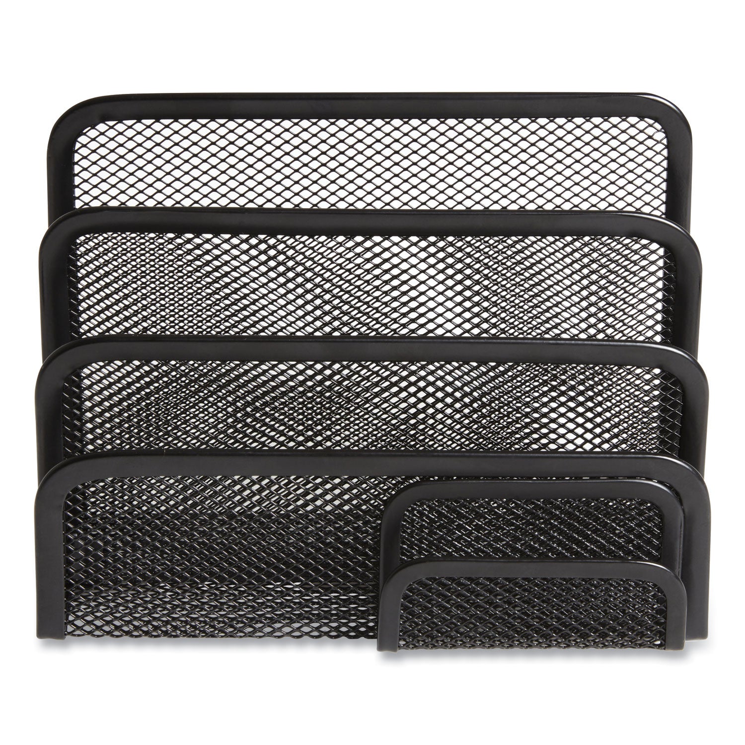 wire-mesh-mail-sorter-with-business-card-holder-4-sections-#6-1-4-to-#16-envelopes-559-x-393-x-755-matte-black_tud24402451 - 2