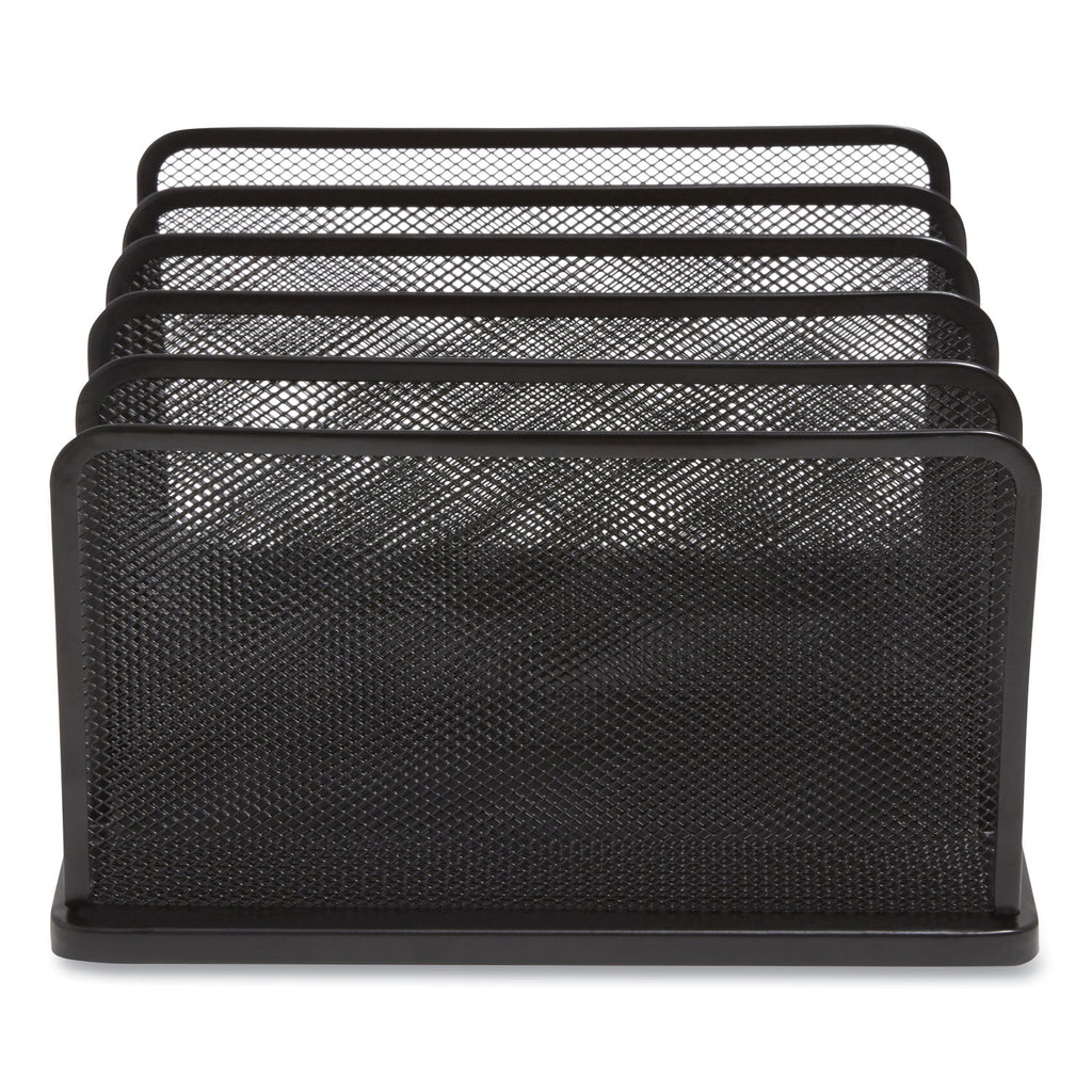 Wire Mesh Vertical Document Sorter, 5 Sections, Letter-Size, 11.57 x 12.83 x 6.69, Matte Black