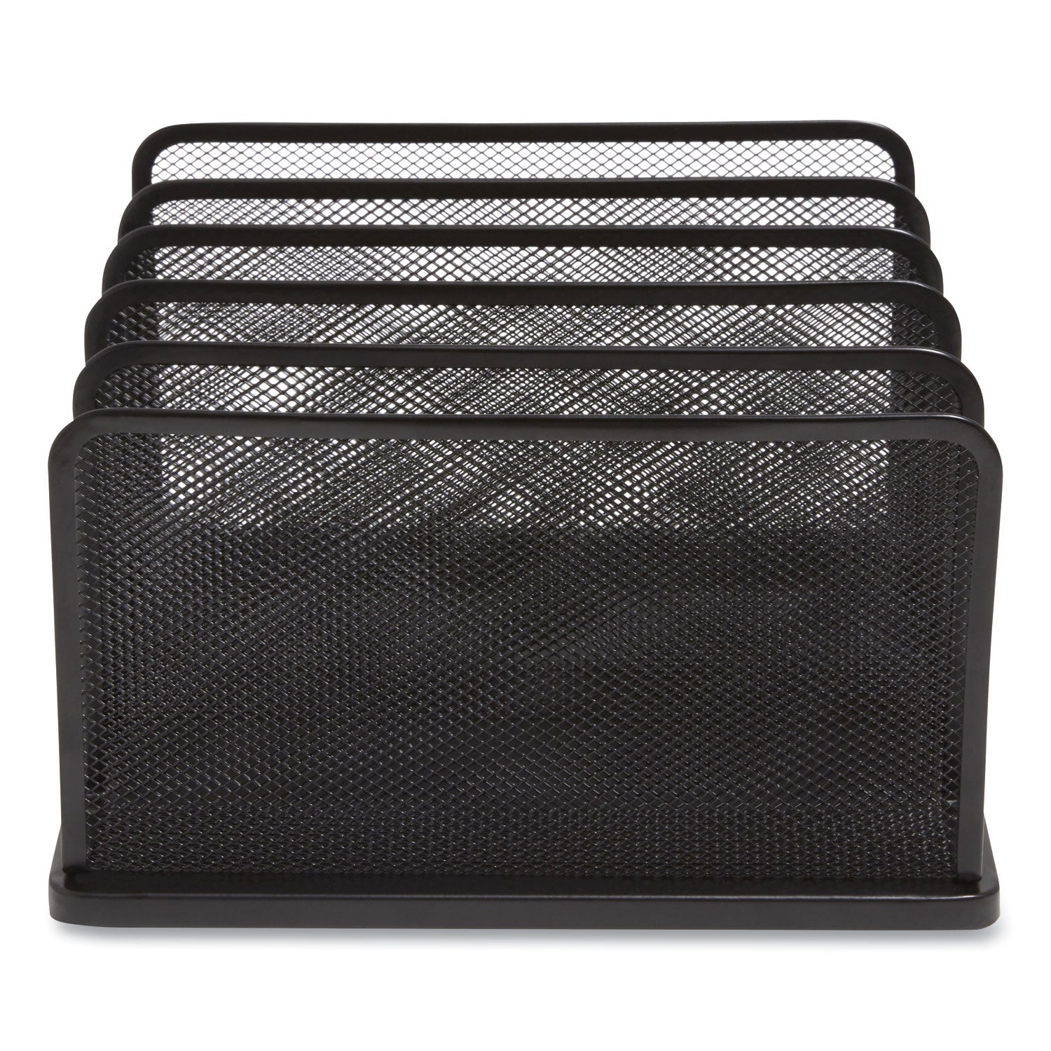 Wire Mesh Vertical Document Sorter, 5 Sections, Letter-Size, 11.57 x 12.83 x 6.69, Matte Black