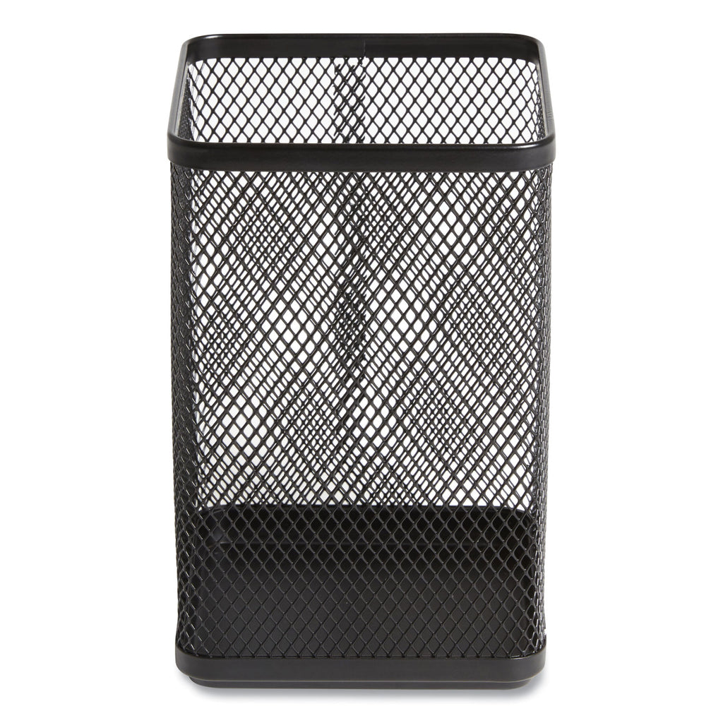Wire Mesh Jumbo Pencil Holder, 4.33 x 4.33 x 6.69, Black