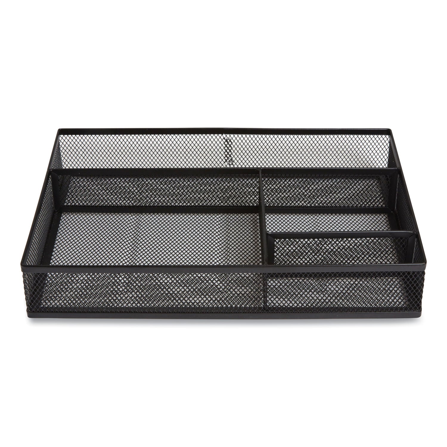 Mesh Drawer Organizer, Four Compartment, 13.58 x 9.45 x 2.2, Black