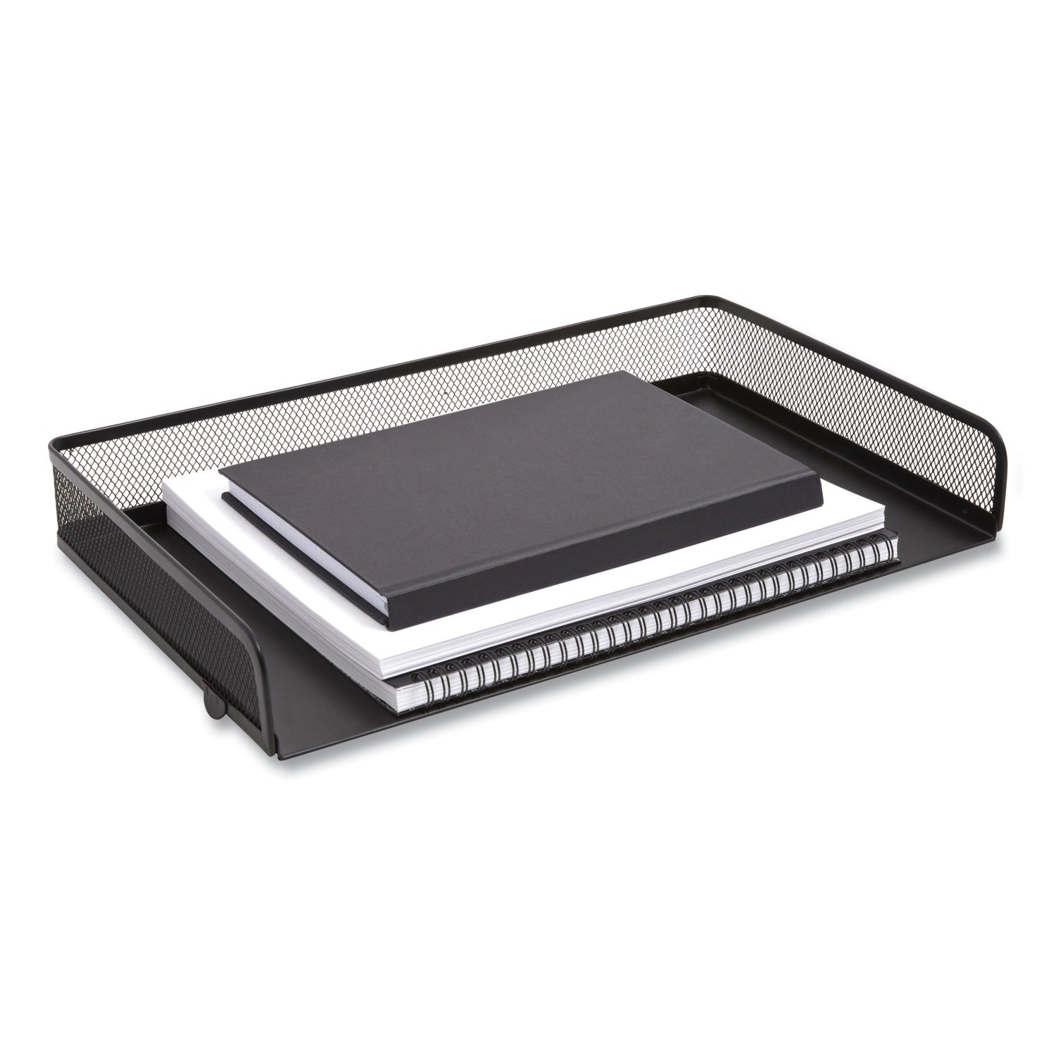 side-load-stackable-wire-mesh-document-tray-1-section-legal-size-1732-x-984-x-276-matte-black_tud24402477 - 1