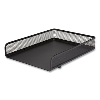 Front-Load Stackable Wire Mesh Document Tray, 1 Section, Letter-Size, 9.37 x 12.48 x 2.32, Matte Black