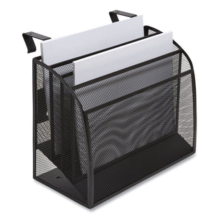Wire Mesh Incline Sorter, Enclosed Design, 4 Sections, Letter-Size, 12.99 x 6.49 x 10.15, Matte Black
