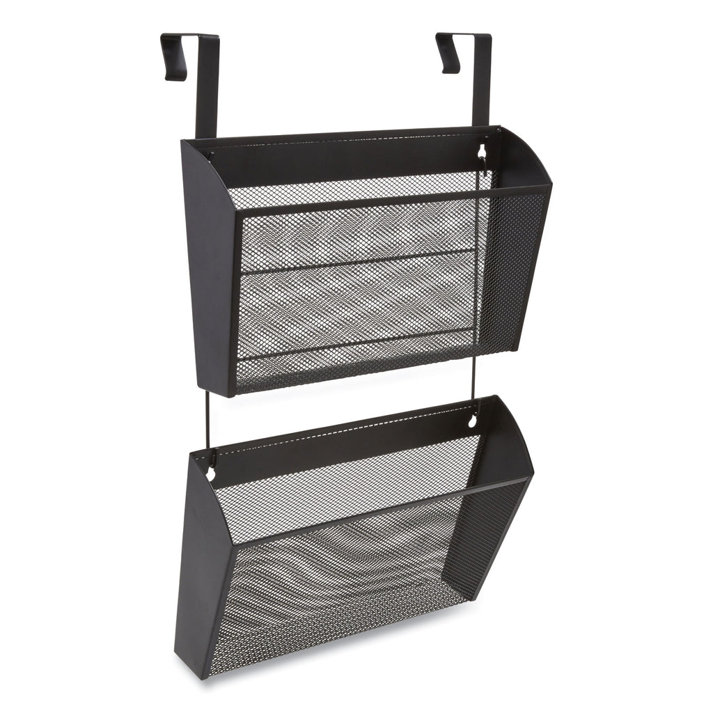 Wire Mesh Wall File, 2 Sections, Letter Size, 14.37" x 3.34", Black