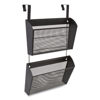 Wire Mesh Wall File, 2 Sections, Letter Size, 14.37" x 3.34", Black
