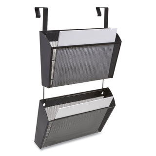 Wire Mesh Wall File, 2 Sections, Letter Size, 14.37" x 3.34", Black