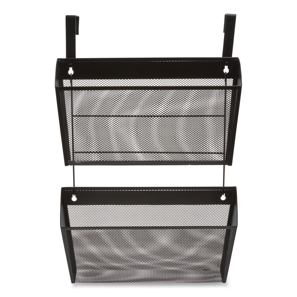 Wire Mesh Wall File, 2 Sections, Letter Size, 14.37" x 3.34", Black