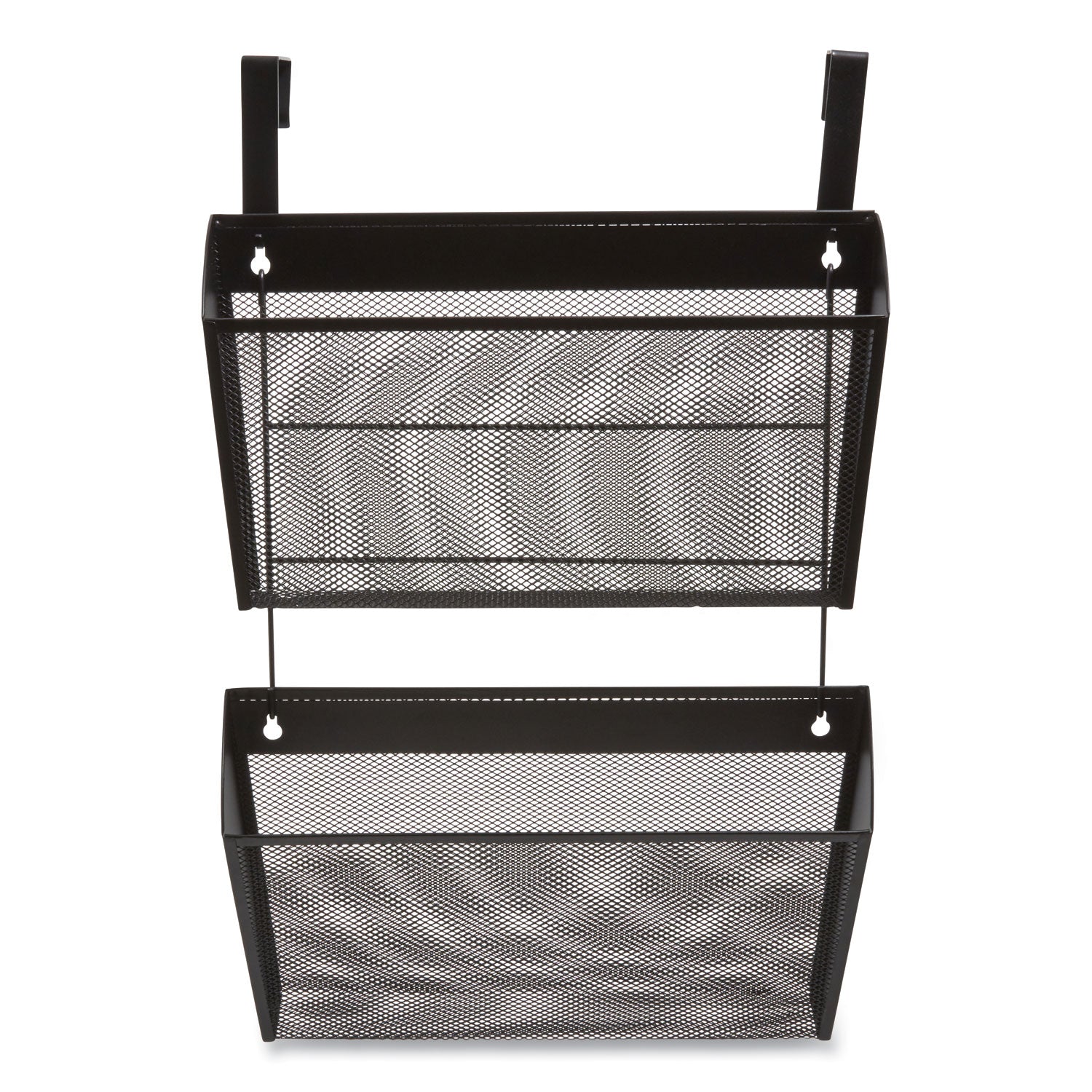 Wire Mesh Wall File, 2 Sections, Letter Size, 14.37" x 3.34", Black