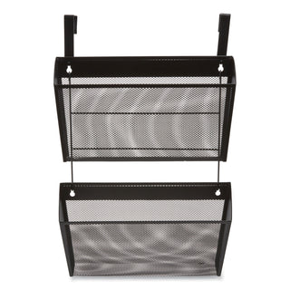 Wire Mesh Wall File, 2 Sections, Letter Size, 14.37" x 3.34", Black