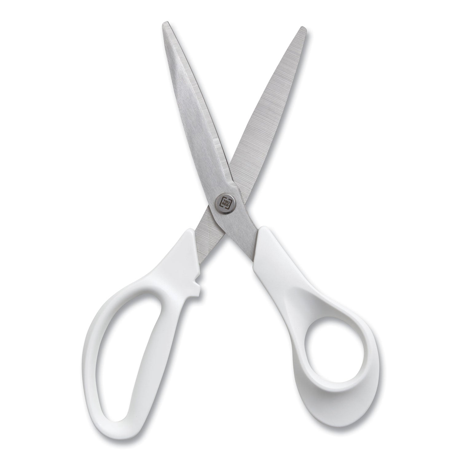 Stainless Steel Scissors, 8" Long, 3.58" Cut Length, Assorted Straight Handles, 2/Pack