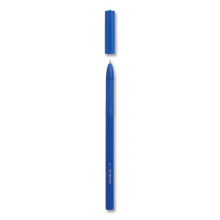 Gripped Ballpoint Pen, Stick, Medium 1 mm, Blue Ink, Blue Barrel, Dozen