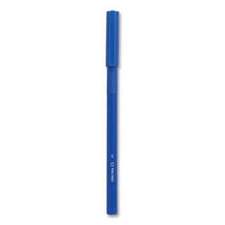 Gripped Ballpoint Pen, Stick, Medium 1 mm, Blue Ink, Blue Barrel, Dozen