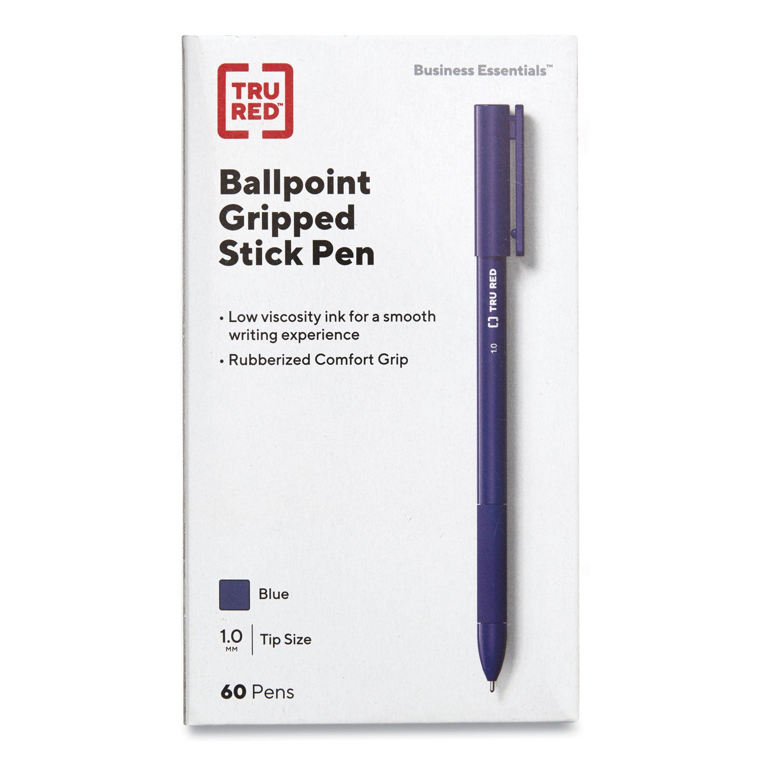 gripped-ballpoint-pen-stick-medium-1-mm-blue-ink-blue-barrel-60-pack_tud24328146 - 1
