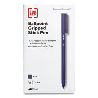 gripped-ballpoint-pen-stick-medium-1-mm-blue-ink-blue-barrel-60-pack_tud24328146 - 1
