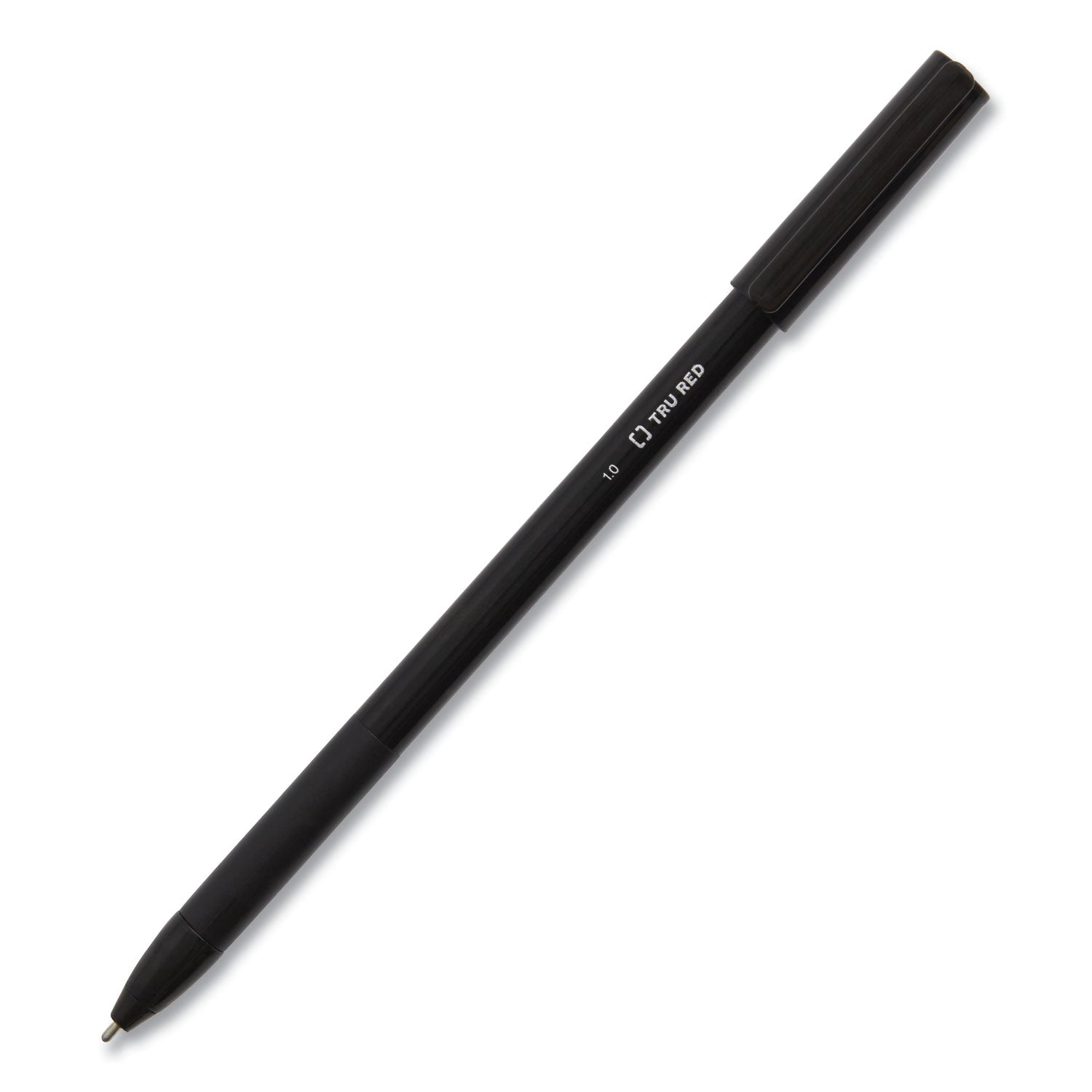 Gripped Ballpoint Pen, Stick, Medium 1 mm, Black Ink, Black Barrel, Dozen